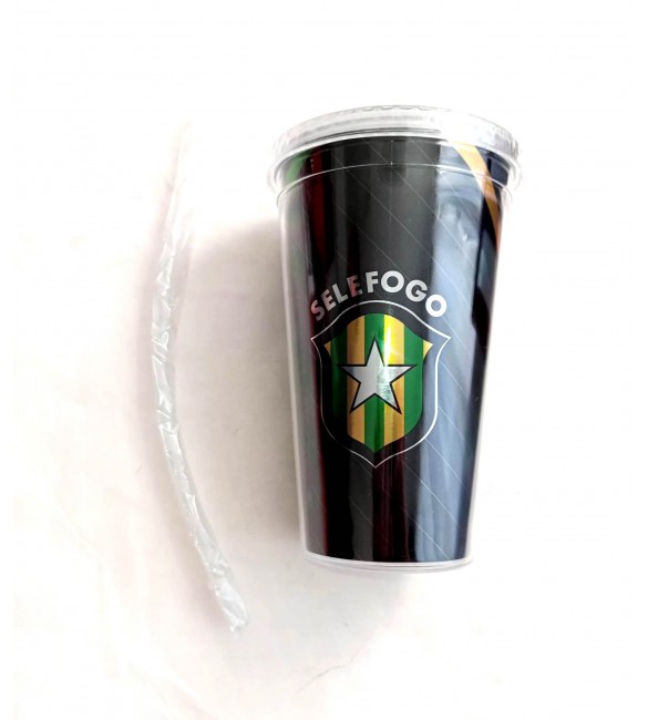 Copo De Plástico com Canudo 450ml - Botafogo